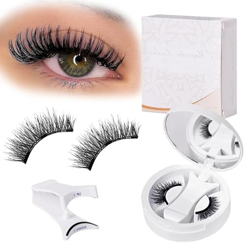 GWEOR Pestañas Postizas Magnéticas Set 4 Pares 2 Estilos, Efecto Maquillaje Intenso Sin Pegamento 3 Imanes Fuertes, Reutilizables 6-13mm Con Aplicador Para Todo Tipo De Ojos