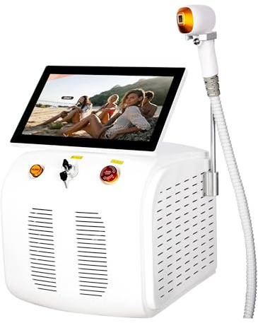 808nm Diodenlaser Haarentfernungsgerät mit Eispunkt-Technologie, schmerzarme Behandlung für Kosmetiksalons & Heimgebrauch, Schwarz-Gold (Weiß)