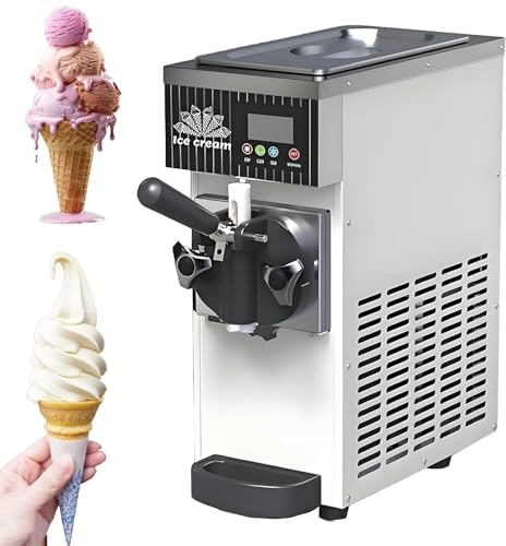 Máquina Helada Comercial Compacta - 450/750W, Capacidad 2.5L/3.5L, Servicio Suave Con Preenfriamiento, Limpieza Automática, Pantalla LCD Táctil, Heladera Profesional Para Heladerías(White,450W)