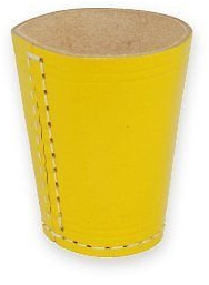 Leder Würfelbecher Color/ohne Würfel, Standard Größe 9cm (gelb)