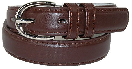 CTM Kid's Leather 25mm Basic Dress Belt (2 Stück), braun, 42