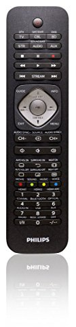 Philips SRP5016/10 Universal Fernbedienung (6-in-1, TV, Blu-ray, STB, STR, SB, AUX) schwarz