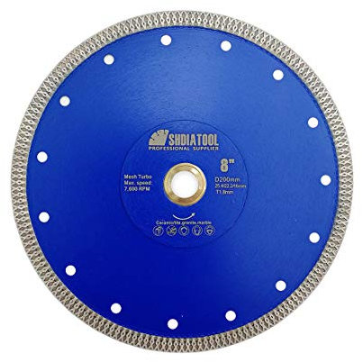 SHDIATOOL Diamant-Trennscheibe Trennschleifscheibe Turbo-Netz mit X-Felgensegment für Keramikfliesen Keramikdurchmesser 200mm