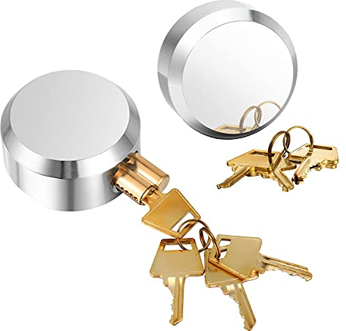Hotop 2 Pcs Hidden Shackle Padlocks Puck Lock Keyed Alike Trailer Puck Lock 2-7/8 Hidden Heavy Duty Padlocks with 4 Pcs Keys for Trailer Pucks Padlock