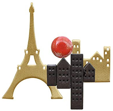 LES POULETTES BIJOUX - Messing Brosche Paris Porzellanhäusern - Schwarz