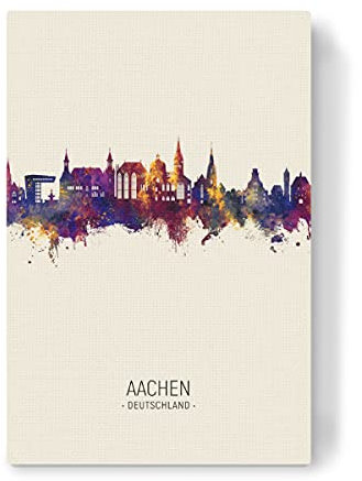 artboxONE Leinwand 60x40 cm Städte Aachen Germany Skyline Beige von Michael Tompsett