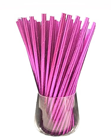 Papperssugrör, papperssugrör, biologisk, livsmedelssäker, miljövänlig, engångssugrör, 120 pack (lila metallic)