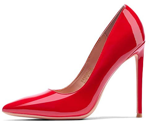 GENSHUO Zapatos de Tacón Alto para Mujer 10 cm,Sexy Tacón de Aguja con Punta Puntiaguada para Fiestas Boda Oficina Stilettos High Heels Tacones de Aguja Talla EU 36-42