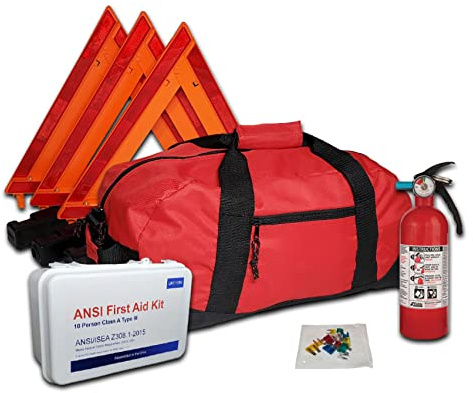 Safety and Trauma Supplies DOT OSHA Compliant Kit with 2lb 5BC Fire Extinguisher