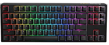 Ducky One 3 Classic Black/White TKL Gaming Tastatur, RGB LED - MX-Speed-Silver (US) | 80% mechanische Gaming-Tastatur, Hot-Swap-Schalter, Quack Mechanics, PBT Doubleshot-Tastenkappen, RGB