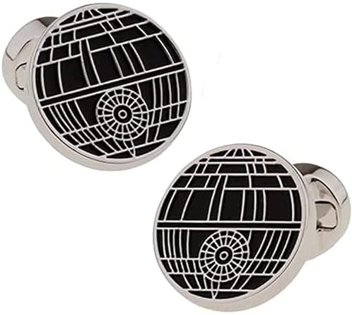Gemelolandia Tvillingland| Death Star Shirt Manschettknappar 18mm | Tillbehör av alla slag för att dekorera utseende och utrymmen | För att täcka och dekorera enkla svarta knappar