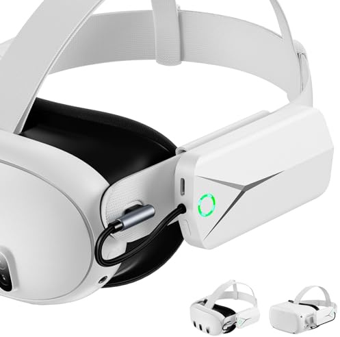 Battery Pack for Oculus Quest 3 and 2, Accessories for Meta Quest 2/3, 5000mAh Extended Battery Charger Compatible with Meta Oculus Quest 2/3 Original Strap and Elite Strap Lightweight VR Accessories