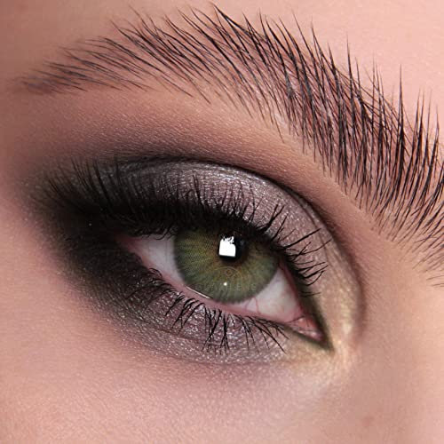 Glamlens lentilles de couleur grises naturelles colorées très haute opacité Limone Gray + étuis à lentilles de contact I 1 paire (2 pièces) I DIA 14,20 I sans correction I 0,00 Dioptries