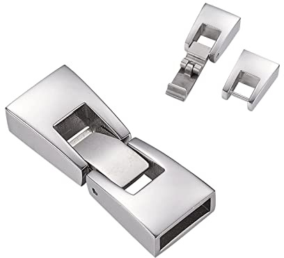 UNICRAFTALE 1 Set di Chiusura con Estensione 304 Chiusure A Scatto per Bracciali in Acciaio Inossidabile Chiusure per Bracciali A Pressione Fermagli per Gioielli per Creazione di Gioielli Fai da Te