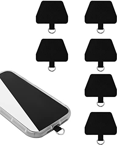 Savita 6 Stück Handy Tether Table, Multifunktional Handy Lanyard Pads für die Meisten Smartphones Verhindert Herunterfallen (Trapez)