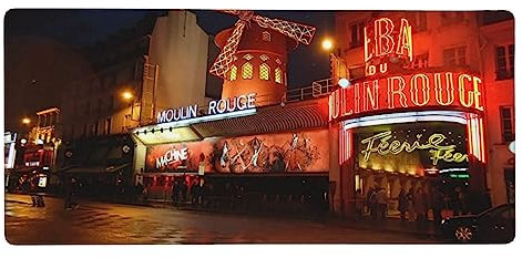 VACSAX Großes Mauspad, 89,9 x 39,9 cm, Moulin Rouge-Druck, Gaming-Mauspad, rutschfestes Gummi-Mauspad für Home Office