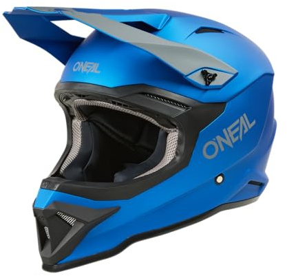 O'NEAL | Motocross-Helm | MX Enduro Motorrad | ABS-Schale, Lüftungsöffnungen für optimale Belüftung und Kühlung | 1SRS Helmet SOLID V.24 | Erwachsene | Blau | Größe S