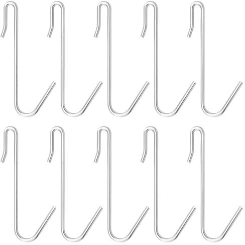 ITROLLE 10 ganci angolati in acciaio inox a forma di S, resistenti, per appendere utensili da cucina, pentole, padelle, vestiti, borse, asciugamani, piante