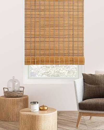 FoundGo Retro Bambus Rollo 90x160cm [50-120cm Breit] Fenster Rollo aus Bambus für Innen, Sichtschutz Sonnenschutz Bambusrollo Jalousie für Tür & Fenster (Breite x Höhe)