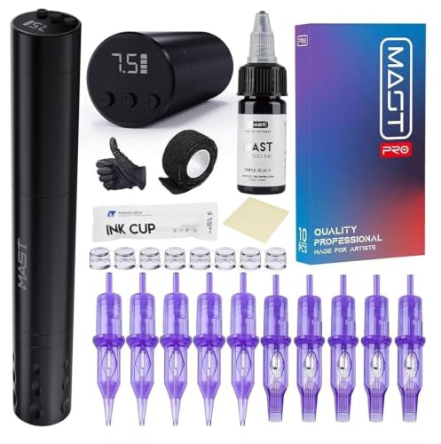 Mast Wireless Tattoo Kit, Tour Fly Slim Macchina Penna Tatuaggi