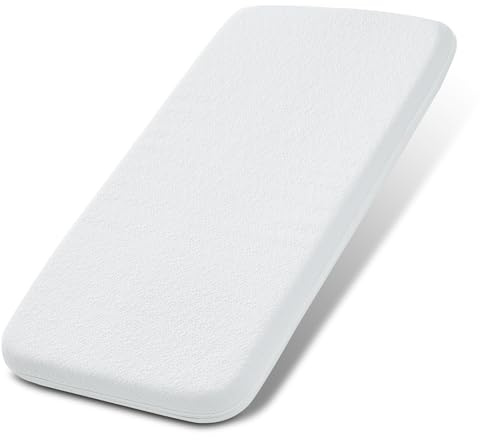 NeoBorn Baby Bassinet Mattress Pad, 33 x 19 Dual Sided Comfort Gel Memory Foam Mattress with Removable Breathable Soft Tencel Cover Fit for Jimglo/ANGELBLISS 3 in 1/BabyBond/Cowiewie Baby Bassinet