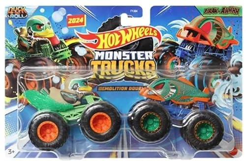 Hot Wheels Monster Trucks Demolition duplica nuevo para Duck N' Roll 2024 vs Piran-Ahhhh
