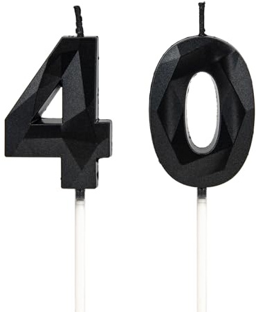 DTXLX Black Number 40 Birthday Candles Cake Decoration | 40th, Happy, Toppers, for, Parties, Weddings, Company, Anniversaries