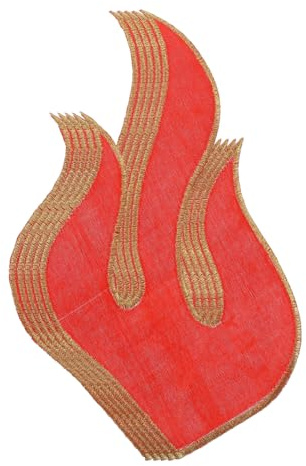 HOODANCOS Feuerflammen-Aufnäher Zum Aufbügeln Bestickte Applikationen Für Kleidung Selbstklebende Stickaufnäher 5 Stück Für Jeans Taschen Rucksäcke Zum Abdecken Von Löchern Diy-Dekor