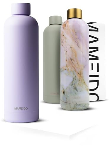 MAMEIDO Thermosflasche 750 ml, auslaufsichere Trinkflasche Edelstahl, Kohlensäure geeignet, BPA frei, Isolierflasche 12h heiß & 24h kalt (Lavender Haze)