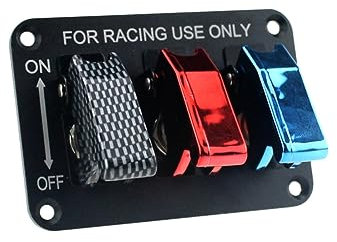 PartyKindom 12v Interruttore Panel Con Toggle Switches Per Auto Rv e Yacht Pannello Ignizione Con Design Pronto Per Montaggio Nero