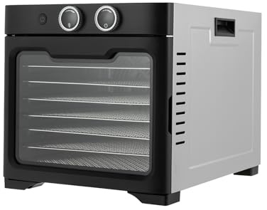 Dörrautomat Edelstahl Dörrgerät mit 8 Etagen Abnehmbare 800W Dehydrator mit Temperaturregler 20-90°C 24 Std. Zeitschaltuhr Dörrapparat für Lebensmittel Fleisch Gemüse Obst Trockner