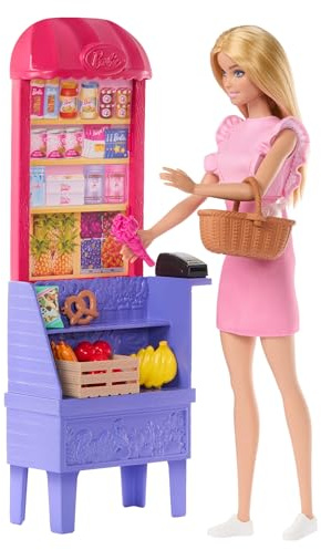 Barbie and Teresa Recipe for Friendship Fashion Doll & Playset, Malibu at the Market Theme with 11 Accessories Including Market Stand & Food