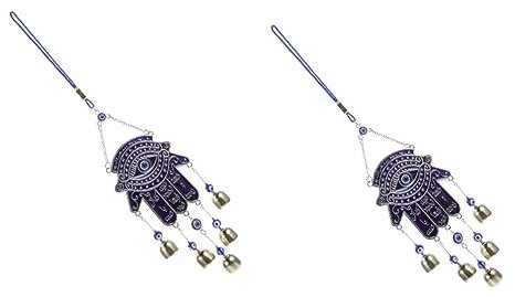 Yardwe Lot De 2 Carillons Éoliens en Métal À Suspendre Décoration Dintérieur Effet Palmier Effet Mauvais Œil