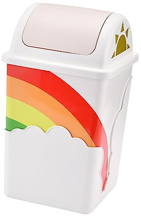LABRIMP Mülleimer Kinderzimmer in Wolken und Regenbogenform aus Kunststoff Kreativer und Niedlicher Abfallstift mit Geräuscharmem Deckel für Frische Luft im Schlafzimmer Zufällige Farbe