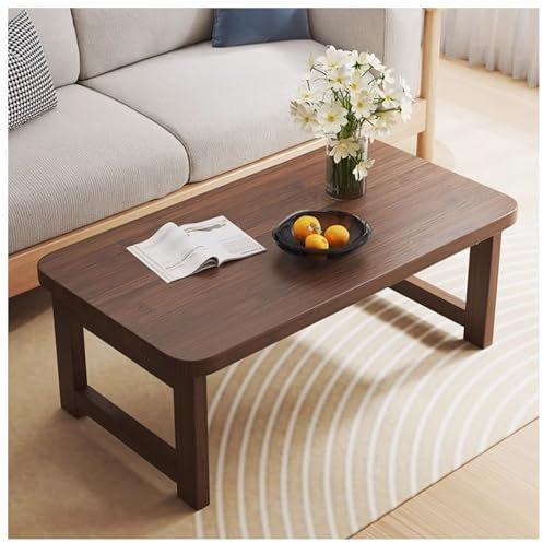Antiker Bambus-Couchtisch mit klappbaren Beinen, japanischer Tisch für Laptop, multifunktionaler niedriger Tisch für Boden-Sitz, Braun, 80 x 45 x 40 cm