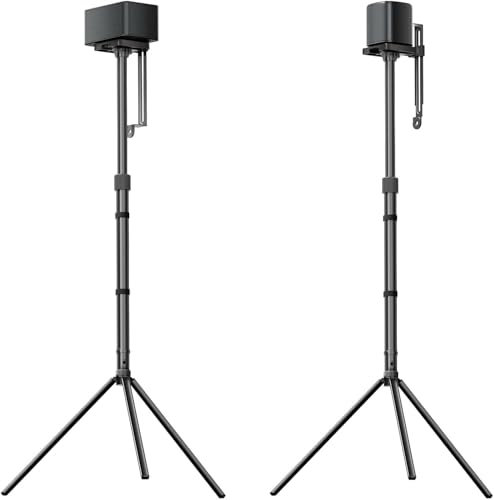 ULTIMEA Steady 310 - Juego de 2 soportes universales para altavoces de altura regulable, color negro, extensibles de 62 cm a 93 cm para satélites y altavoces de estantería con una carga de hasta 3 kg