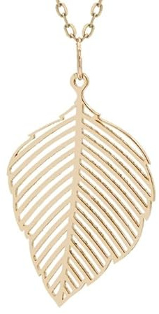 Pendentif feuille femme or jaune 18 carats – Forme naturelle 30 x 15 mm 1.06 gr Or 750/1000 – Élégance végétale et délicatesse intemporelle – Salia Gold Paris