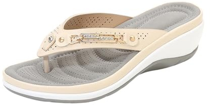 Tongs blanches élégantes pour femme - Sandales d'été compensées à bout ouvert - Respirantes - Chaussures d'été cool - Sandales de plage confortables - Semelle intérieure douce - Séparateurs d'orteils