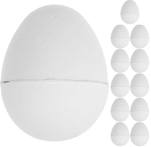 POPETPOP 12 Huevos De Pascua De Papel Maché Vacíos Para Pintar Y Decorar Huevos Diy Con Apertura Para Rellenar Manualidades Creativas Y Decoración Festiva Para Cestas Y Reuniones Familiares