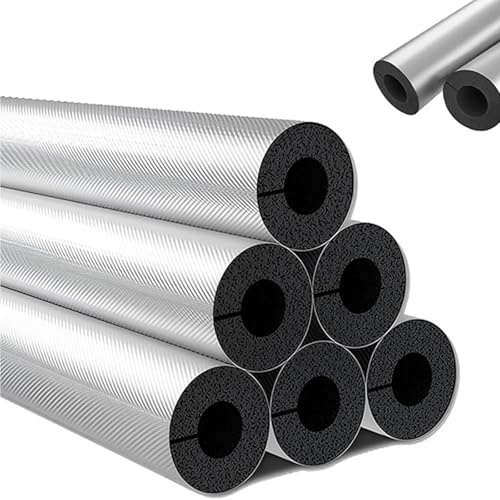 Manchon D'isolation Tube isolation Isolation Phonique Papier D'aluminium Tuyaux de Mousse antigel ID 16-114mm pour Tuyau d'eau De Chauffage Support de poignée d'outil Climatisation(108mm x 30mm x95cm)