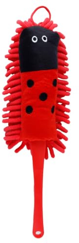 Ausi Brosse à poussière en microfibre douce, brosse de nettoyage de la poussière, jouets amovibles, plumeau lavable polyvalent pour rouge