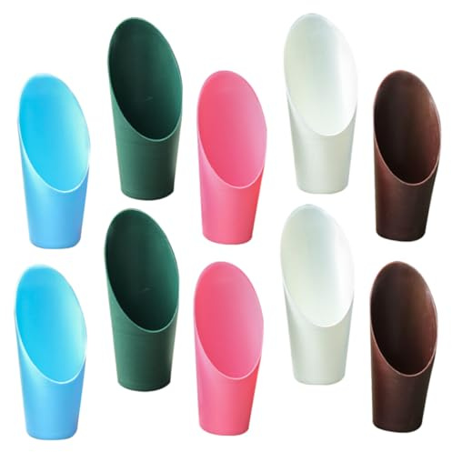 BAZEITFLOW Juego De 10 Palas Pequeñas para Tierra, Herramienta De Jardín para Plantas Suculentas, Vasos De Pala De Plástico para Rellenar Suelo Macetas, Material PP Resistente, Uso Doméstico Cultivo