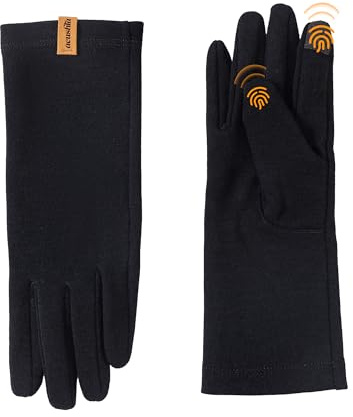 ACUSHLA Handschuh aus 100% Merinowolle, Touchscreen, leichte Basisschicht, Ski-Innenhandschuh für Damen und Herren