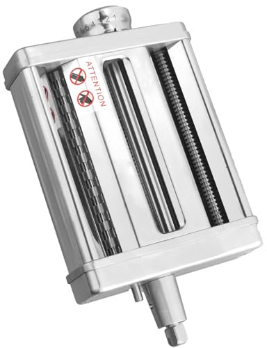 HOMGEN Pasta Maker Attachment for Kitchenaid - Professional All Stainless Steel 3 in 1 Pasta Roller & Cutter Attachment for KitchenAid Includes Roller,Spaghetti & Fettuccine Cutters Accessories etc