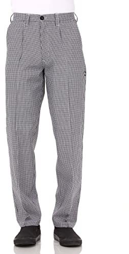 Chef obras blanco y negro cuadros tradicionales Chef pantalones, BWCP-000-42