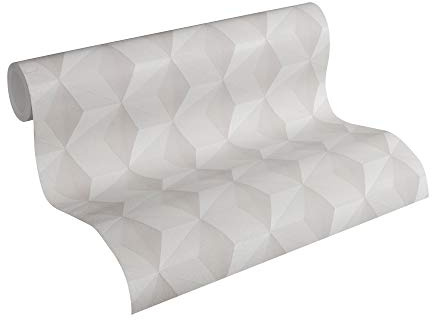 Papier Peint Géométrique New Life A.S. Création Papier peint intissé 10.05 m x 0.53 m Beige Fabriqué en Allemagne 962551 96255-1
