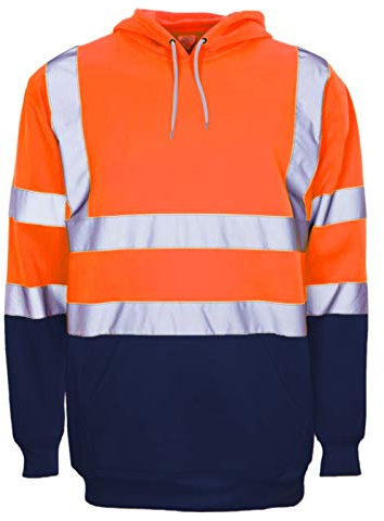 Hamishkane® Herren Fleece Pullover Warnschutzjacke Langarm Reflektor Jacke Herren Baustellen Hi Vis Hoodie Sweatshirt Warnjacke Winter