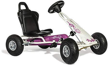 Ferbedo Go Air Runner (Gokart/Kart in weiß/pink mit Soundlenkrad und Luftbereifung, ab ca. 3-8 Jahre) 105014