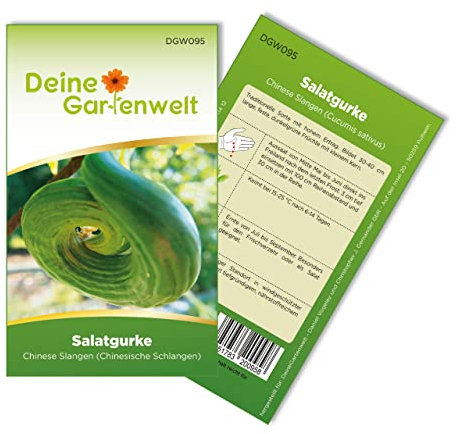 Freilandsalatgurke Chinese Slangen Samen - Cucumis sativus - Gurkesamen - Gemüsesamen - Saatgut für 10 Pflanzen