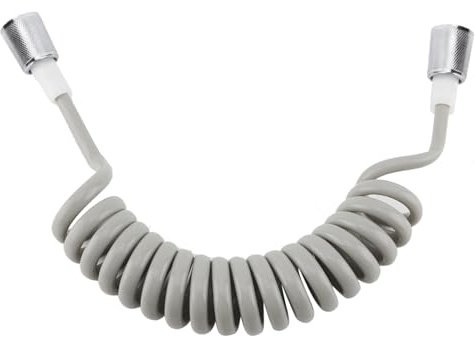 Flexibler Teleskop-Brauseschlauch, 2 M Feder Flexibler ABS-Feder-Ersatz-Brauseschlauch für Wasserinstallation WC Bidet Sprühpistole Badezimmer(grau)